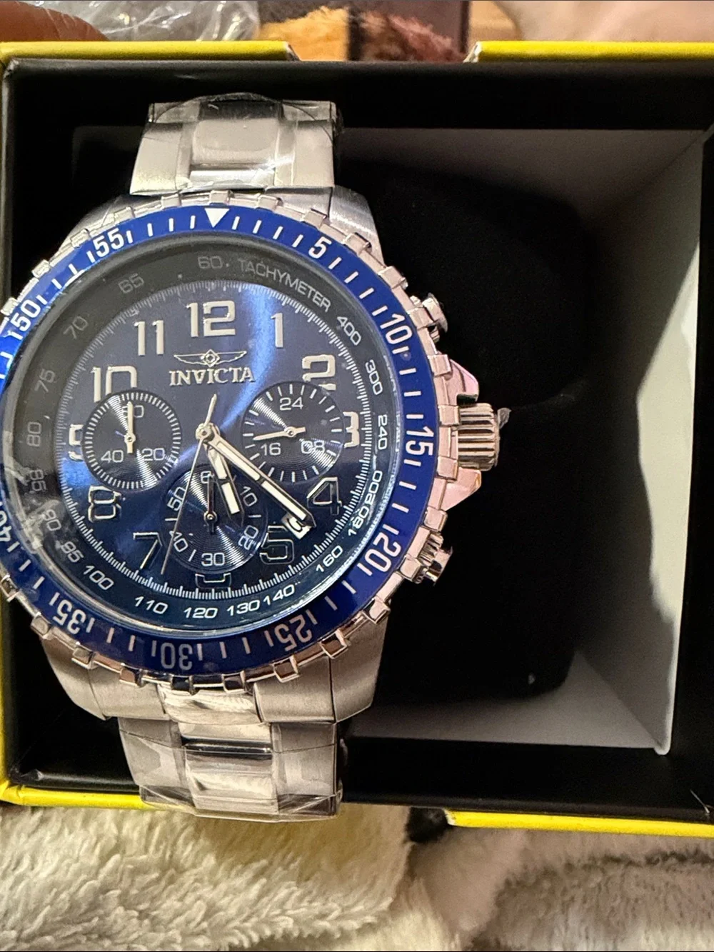 Invicta Men's Silver Stainless Steel Watch with Blue Dial Men's 6621 Specialty